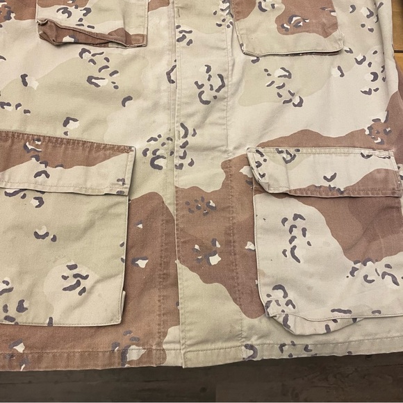 Vintage US Army Desert Storm Chocolate Chip Camo Combat Coat Jacket Medium Long - Picture 4 of 10